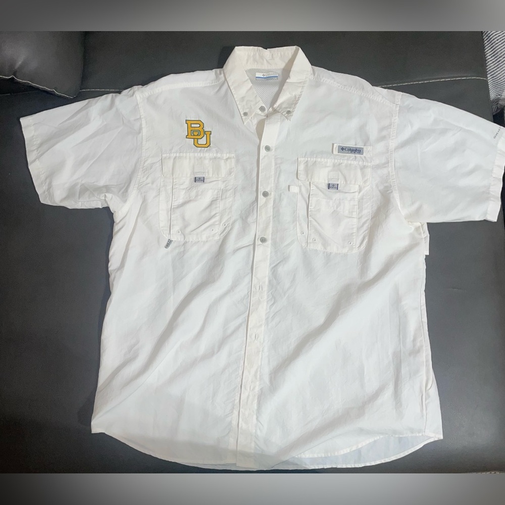 Columbia PFG Baylor University Fishing Shirt – Large – White